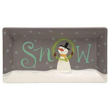 Winter Wreath Snowman Tray - The Fox Decor